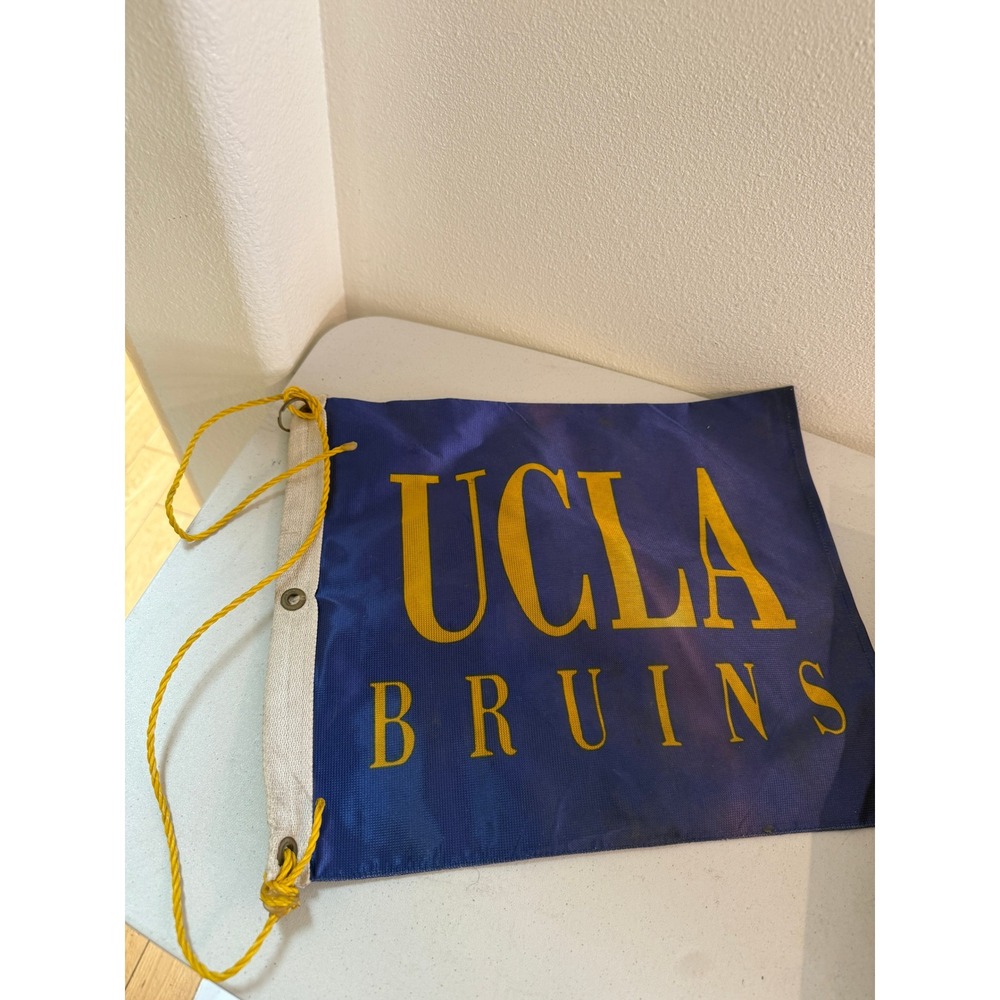 Vintage UCLA Bruins Pennant Flag Blue Yellow College Sports Decor 12x18 Grommets